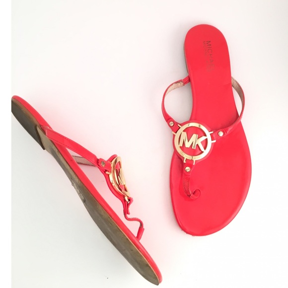 Michael Kors Shoes - MICHAEL Michael Kors Red Patent Leather Slides✨❤️✨